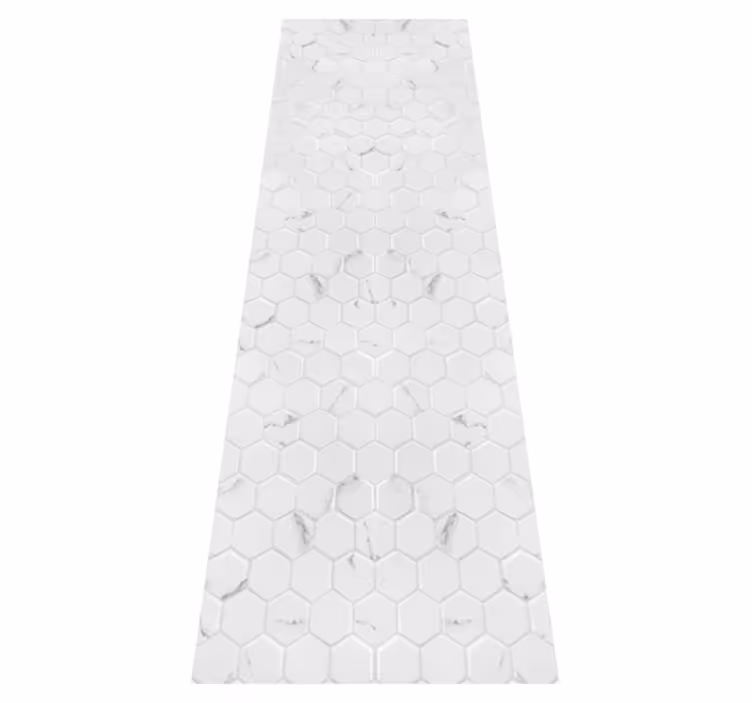 Alfombra vinílica cocina azulejos hexagonales grises - TenVinilo