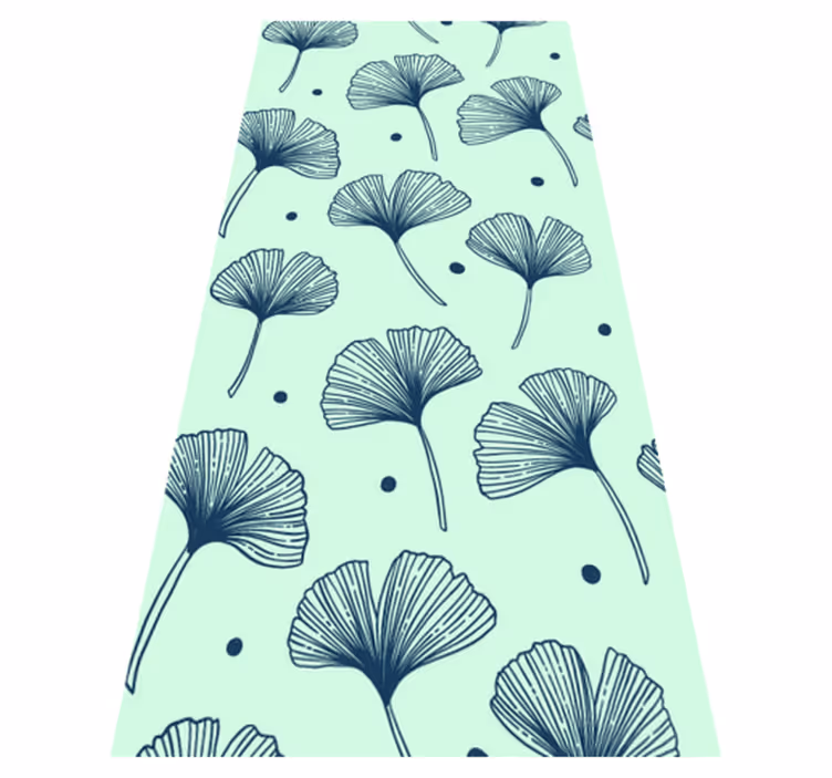 Alfombra vinílica cocina floral azul - TenVinilo
