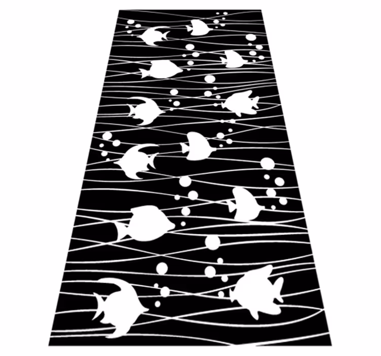 Alfombra vinílica baño peces y burbujas - TenVinilo
