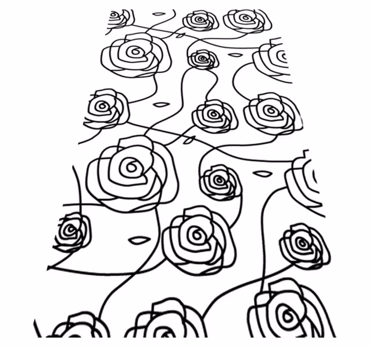 Alfombra vinílica baño rosas minimalistas - TenVinilo