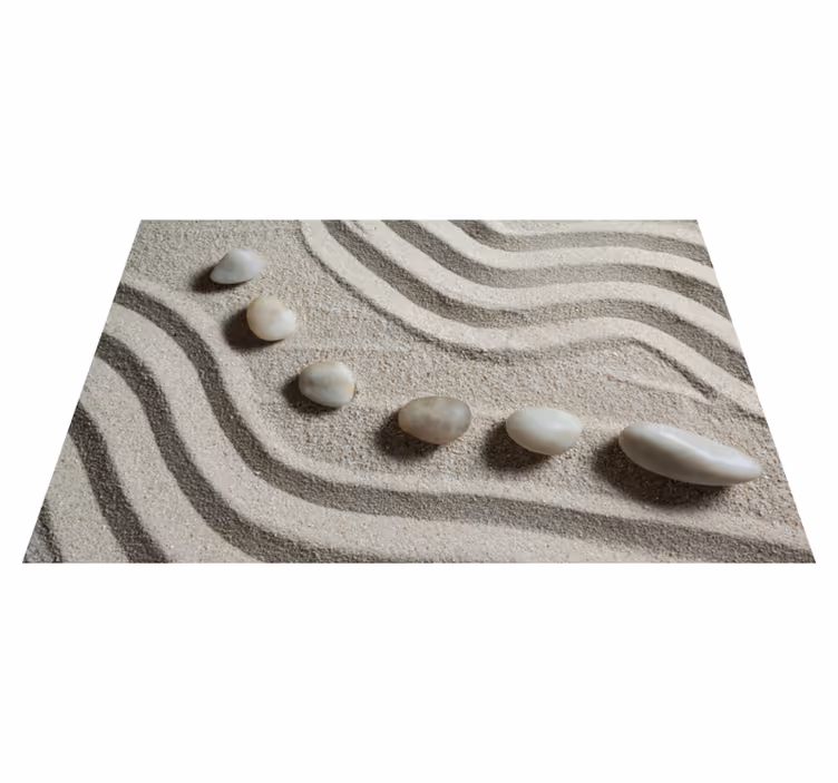 Alfombra vinílica baño camino zen arena - TenVinilo