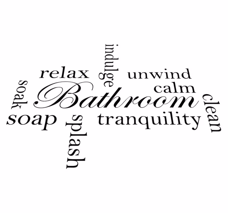 Alfombra vinílica baño palabras de baño relajante - TenVinilo