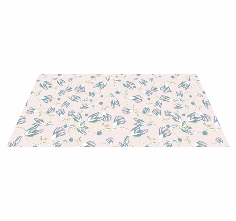 Alfombra vinílica flores diseño de hojas y flores - TenVinilo