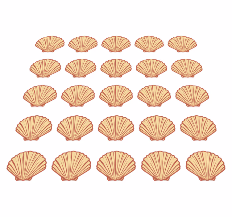 Alfombra vinílica flores con patrón de conchas - TenVinilo