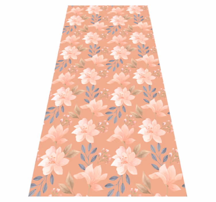 Alfombra vinílica flores patrón floral en flor - TenVinilo