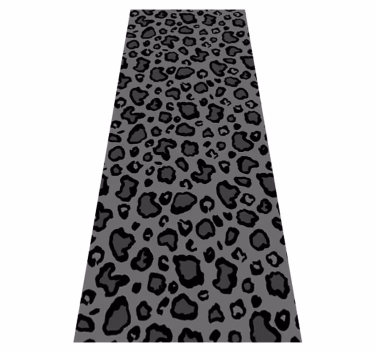 Alfombra vinílica animal print leopardo gris oscuro y negro - TenVinilo
