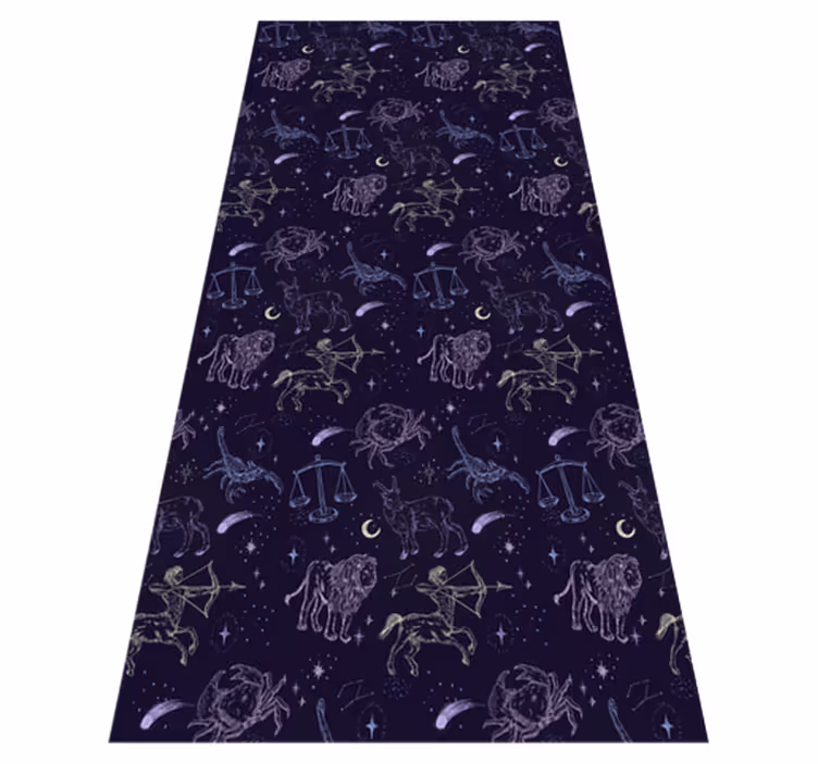 Alfombra vinílica de estrellas patrón constelaciones - TenVinilo