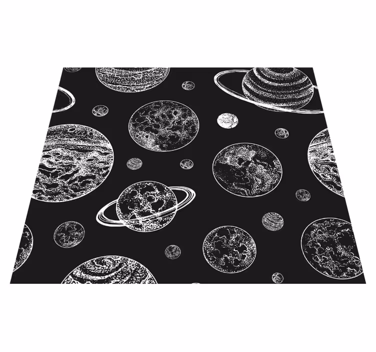 Alfombra vinílica de estrellas en blanco y negro - TenVinilo