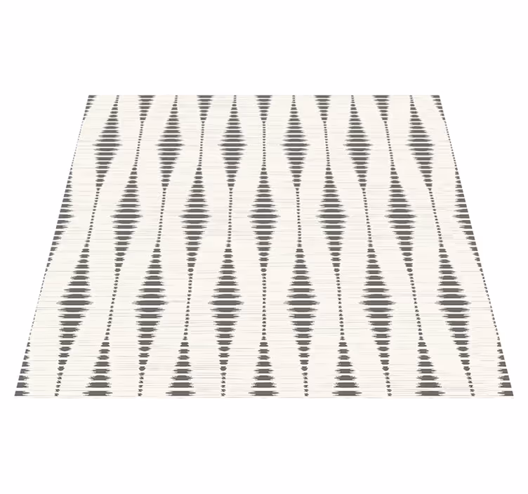 Alfombra de vinilo geométrica rabaul ikat gris y beige - TenVinilo