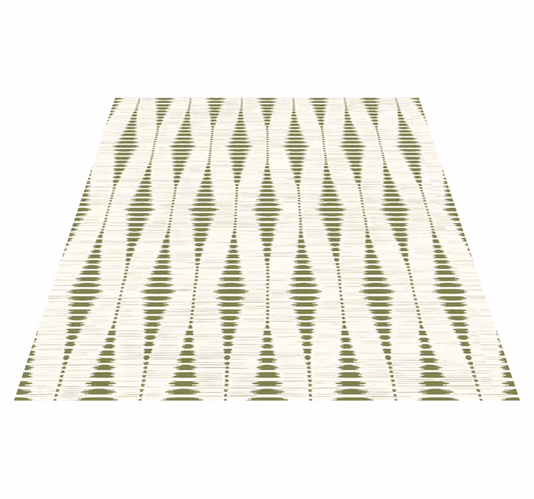Alfombra de vinilo geométrica verde musgo ikat - TenVinilo