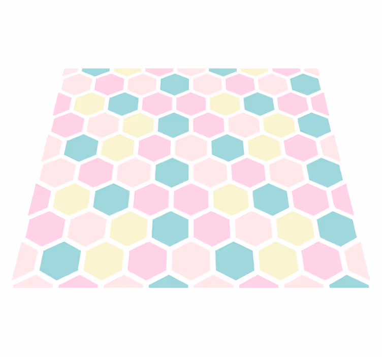 Alfombra de vinilo geométrica en tonos pastel - TenVinilo