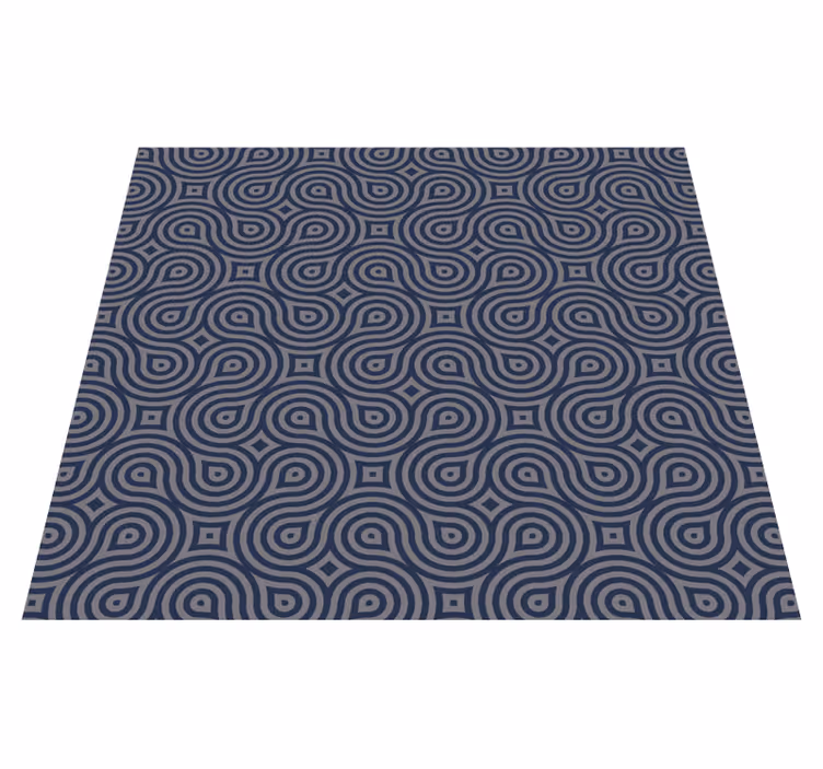 Alfombra de vinilo geométrica formas geométricas azules - TenVinilo