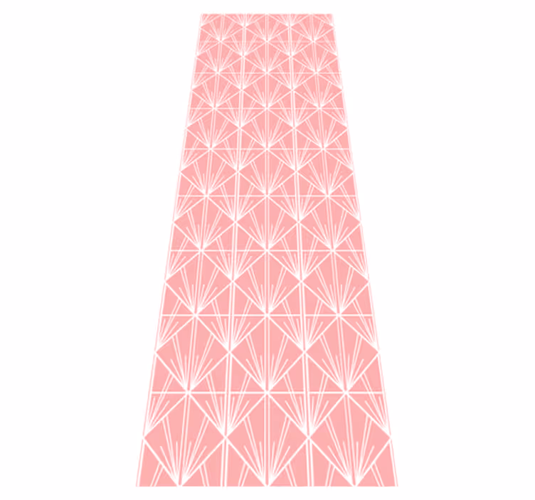 Alfombra de vinilo geométrica arte moderno rosa y blanco - TenVinilo