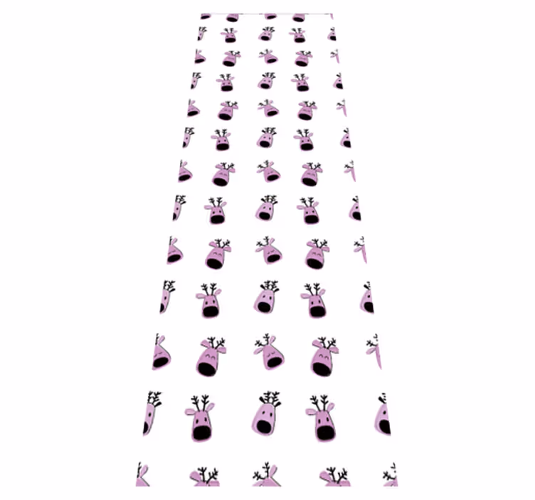 Alfombra vinílica navidad patrón de ciervos rosa - TenVinilo