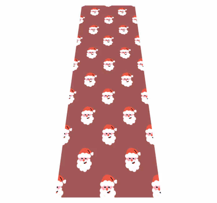 Alfombra vinílica navidad patrón rojo de santa claus - TenVinilo