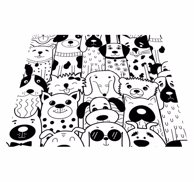Alfombra vinílica dormitorio patrón de perros - TenVinilo