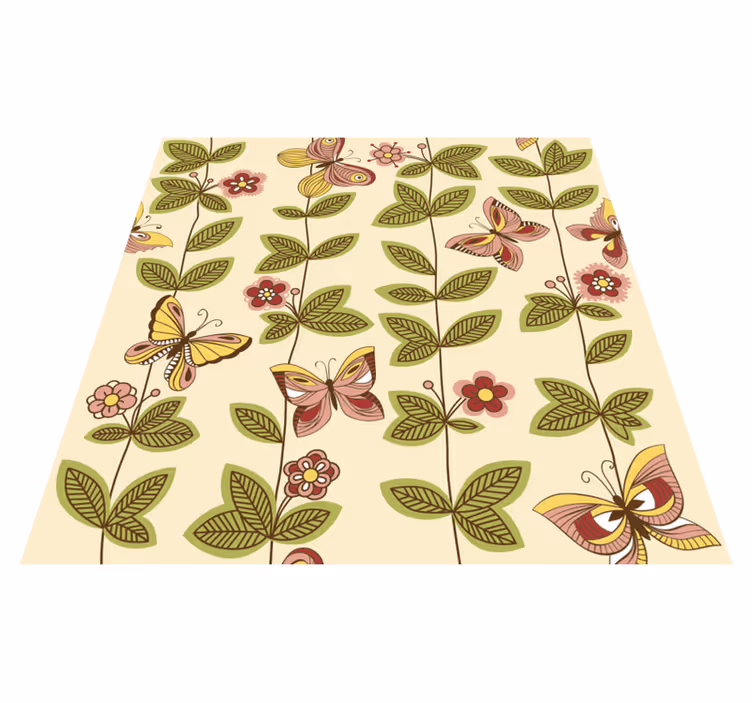 Alfombra vinílica dormitorio mariposas - TenVinilo