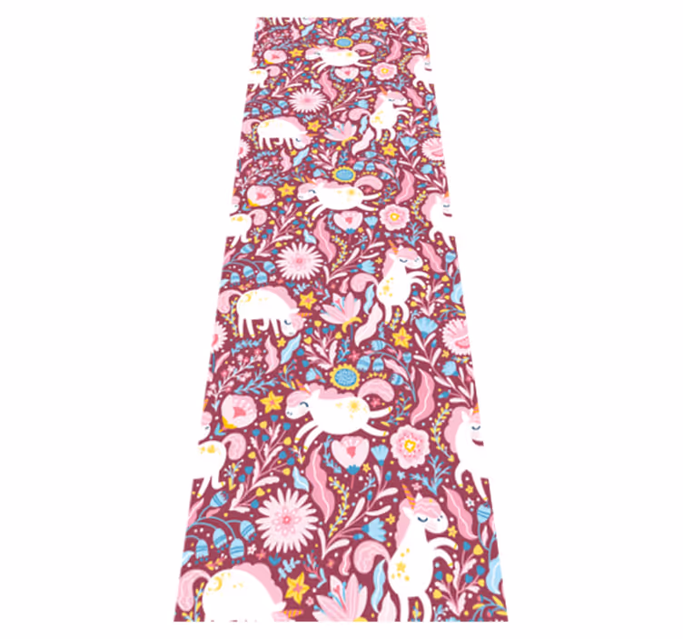 Alfombra vinílica dormitorio diseño de unicornios - TenVinilo