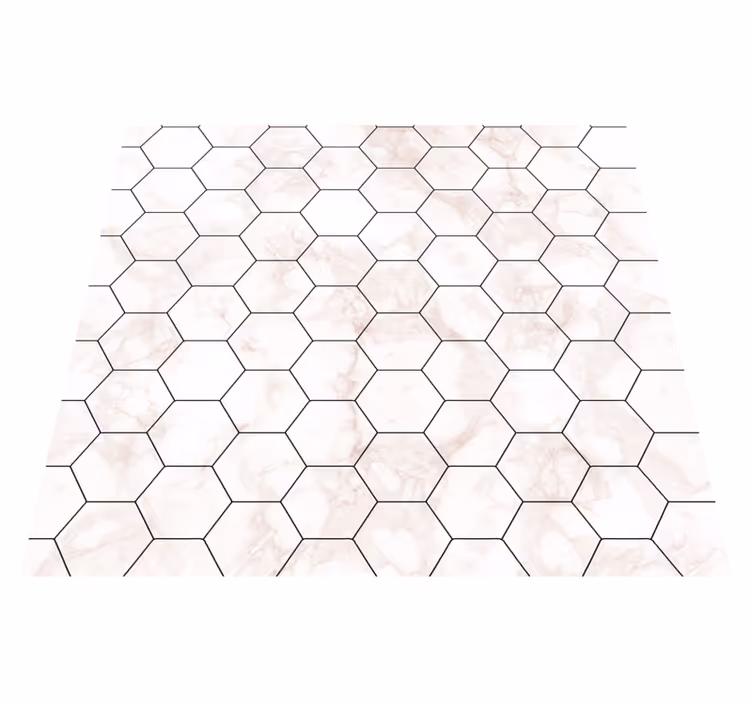 Alfombra vinílica dormitorio baldosas hexagonales mármol - TenVinilo