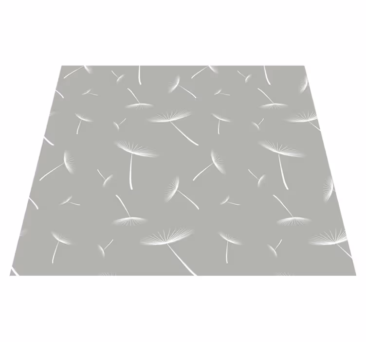 Alfombra vinílica dormitorio flores gris claras - TenVinilo