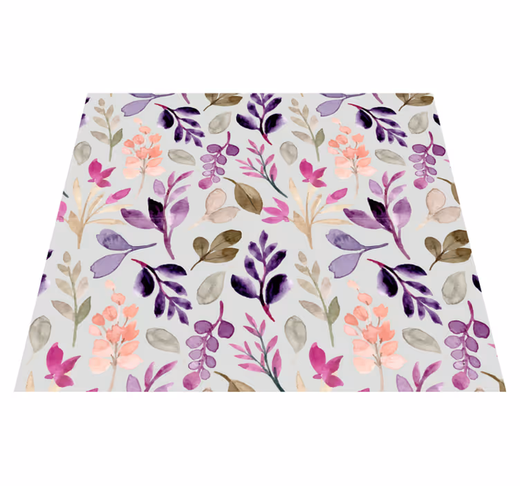 Alfombra vinílica dormitorio floral suave color - TenVinilo