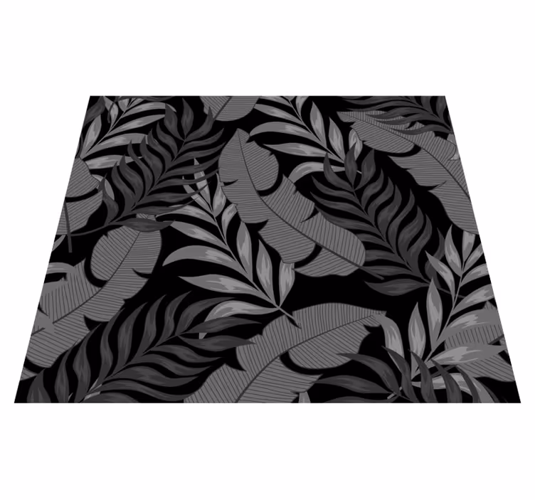Alfombra vinílica dormitorio hojas de jungla oscura - TenVinilo