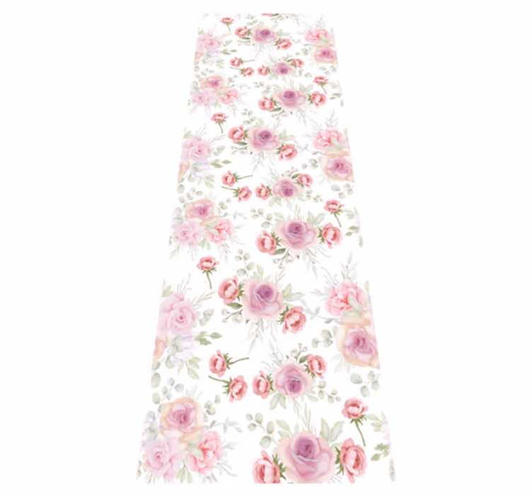 Alfombra vinílica dormitorio estampado rosa salvaje - TenVinilo