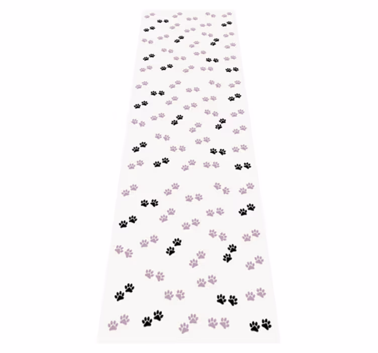 Alfombra vinílica dormitorio huellas de gatos - TenVinilo