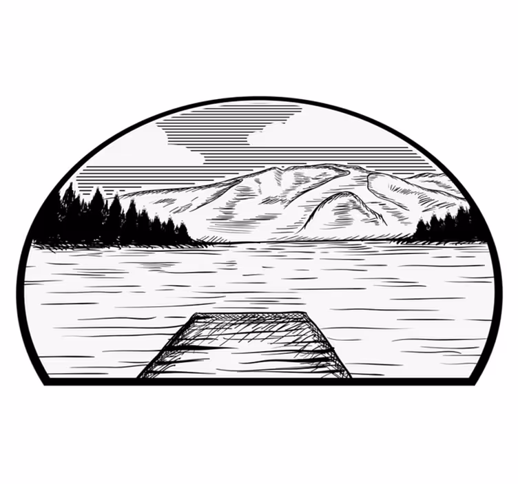 Alfombra vinílica naturaleza motorhome lago de pinos - TenVinilo