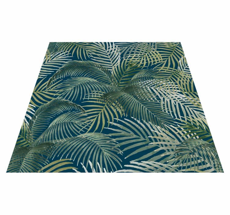 Alfombra vinílica naturaleza patrón de hojas tropicales - TenVinilo