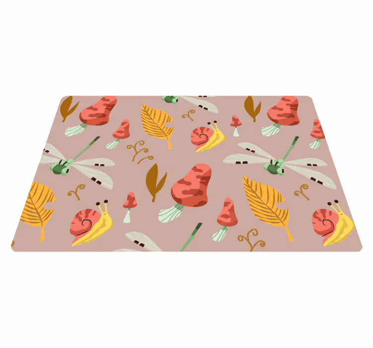 Alfombra vinílica naturaleza fauna y flora de otoño - TenVinilo
