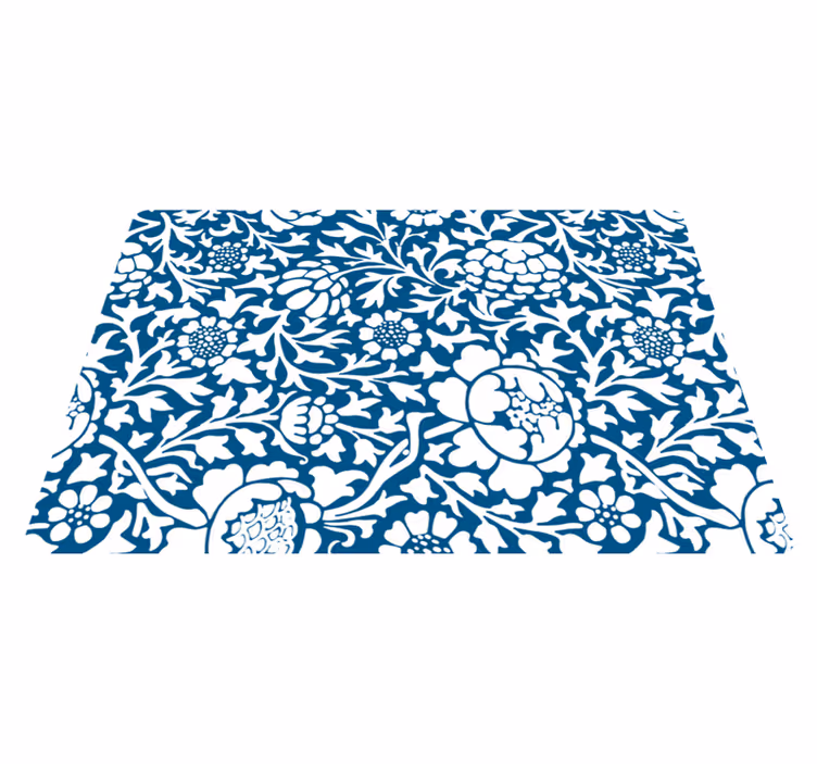 Alfombra vinílica naturaleza flora azul marino - TenVinilo