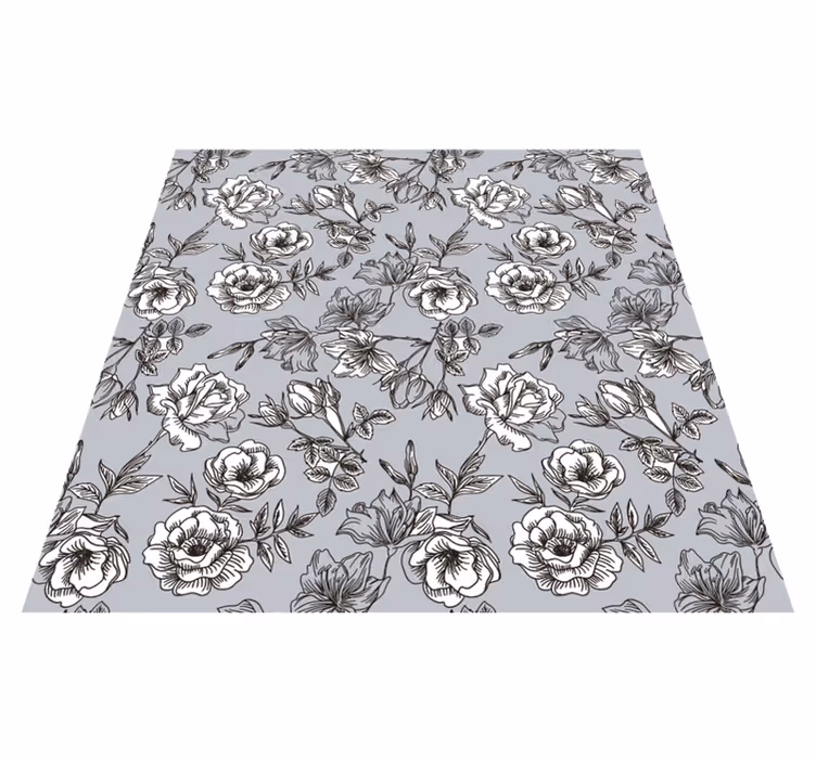 Alfombra vinílica flores flores translúcidas - TenVinilo