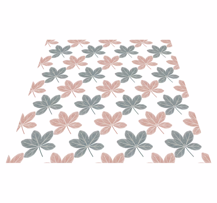 Alfombra vinílica flores diseño acrílico rosa y azul - TenVinilo