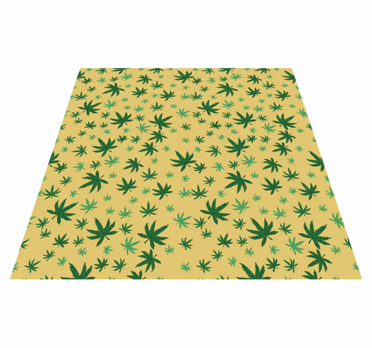 Alfombra vinílica flores patrón de cannabis sin fin - TenVinilo