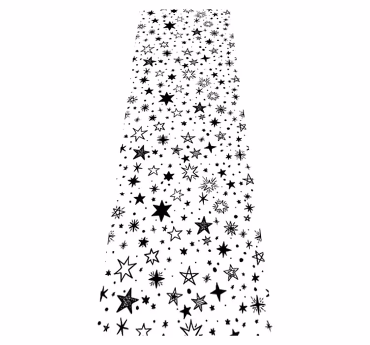 Alfombra vinílica dormitorio patrón de estrellas negras - TenVinilo