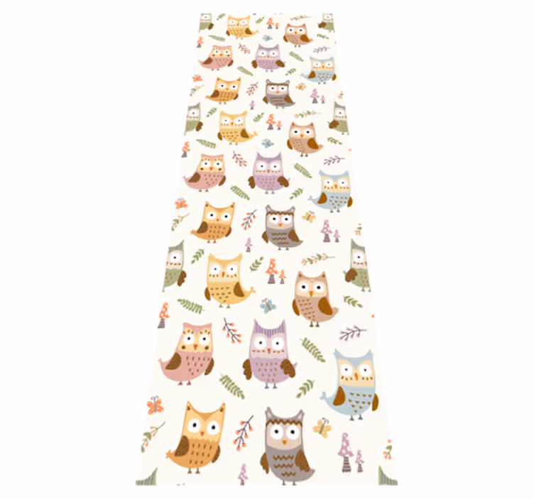 Alfombra vinílica dormitorio búhos adorables profesionales - TenVinilo