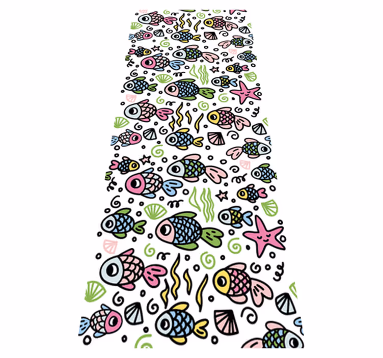 Alfombra vinílica dormitorio peces multicolores - TenVinilo
