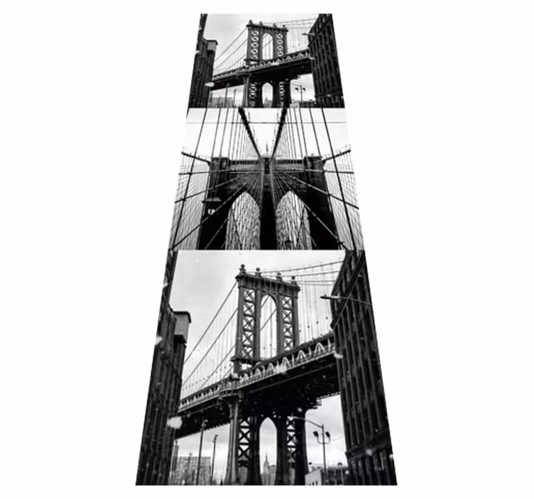 Alfombra vinílica dormitorio collage puente de brooklyn - TenVinilo