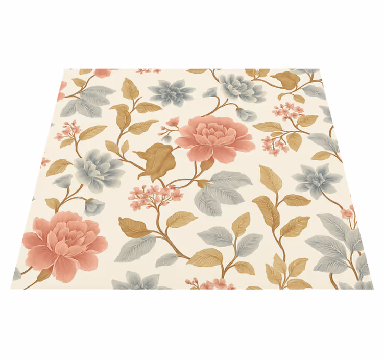 Alfombra vinílica dormitorio floral romántico - TenVinilo