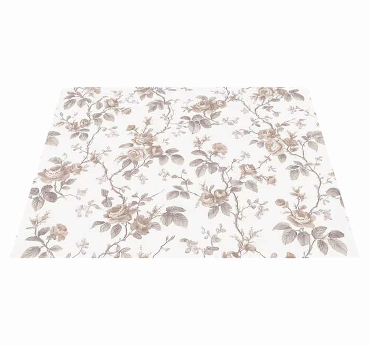 Alfombra vinílica dormitorio floral francés vintage - TenVinilo