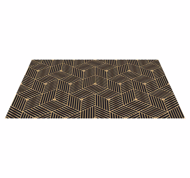 Alfombra de vinilo geométrica patrón geométrico dorado - TenVinilo