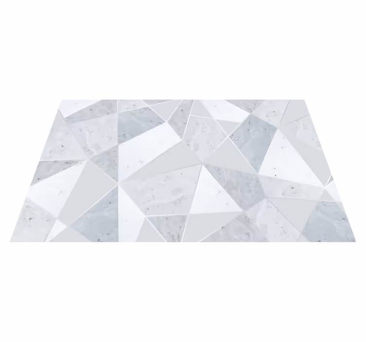 Alfombra de vinilo geométrica mármol triangular gris - TenVinilo