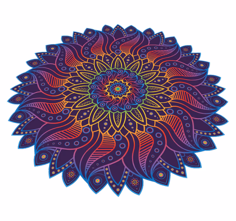 Alfombra de vinilo geométrica mandala arcoíris - TenVinilo