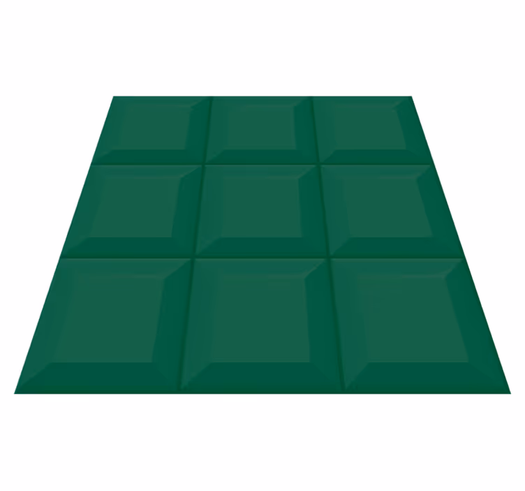 Alfombra de vinilo geométrica azulejos 3d verdes - TenVinilo