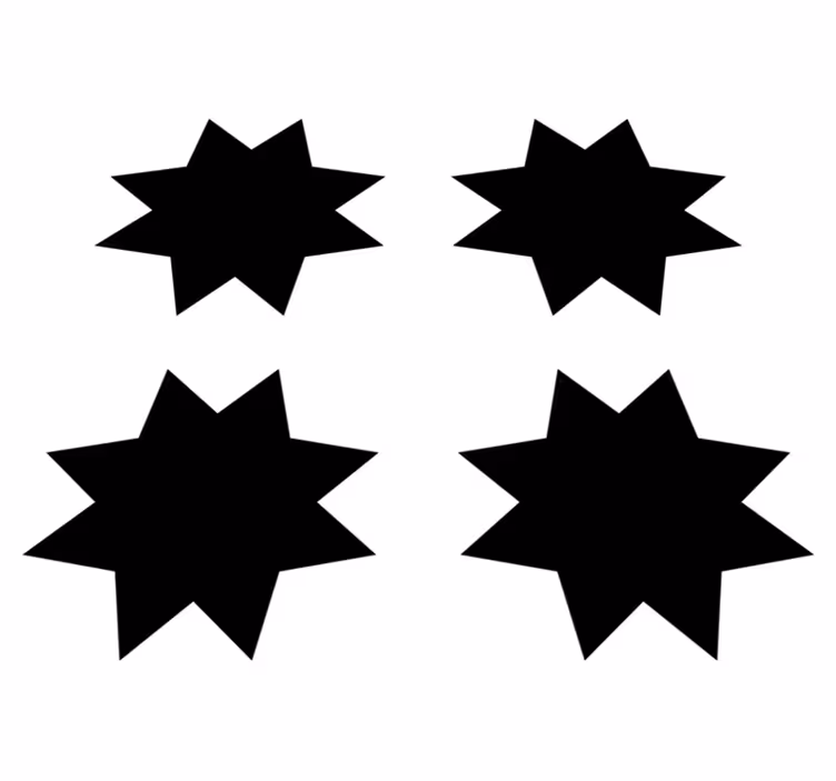 Alfombra de vinilo geométrica formas de estrella negra - TenVinilo