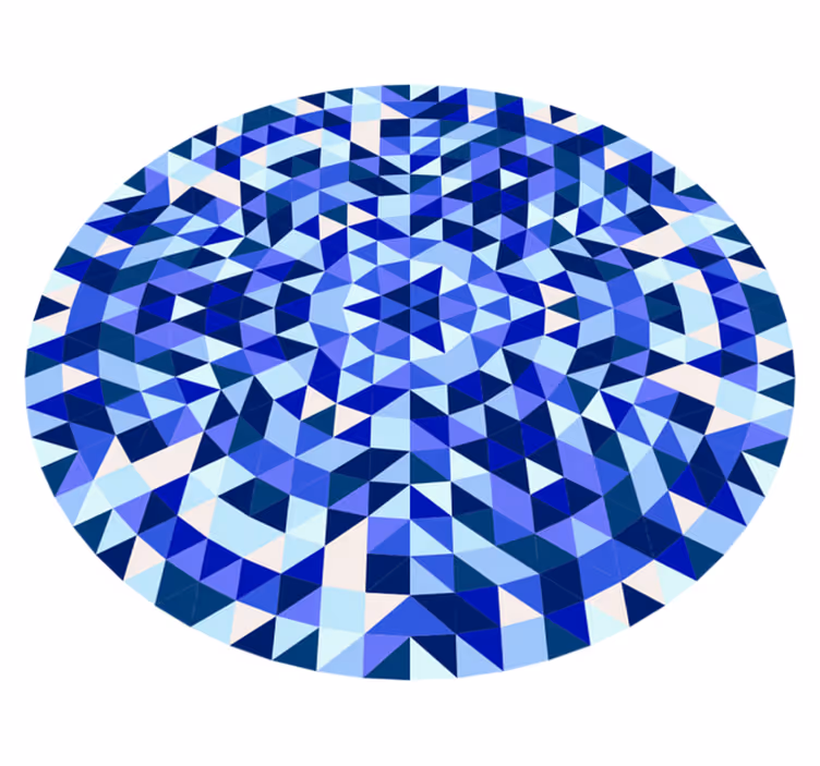 Alfombra de vinilo geométrica patrón circular azul - TenVinilo