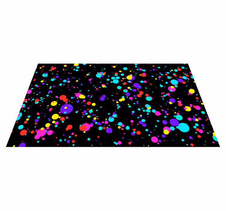 Alfombra de vinilo geométrica patrón de burbujas coloridas - TenVinilo
