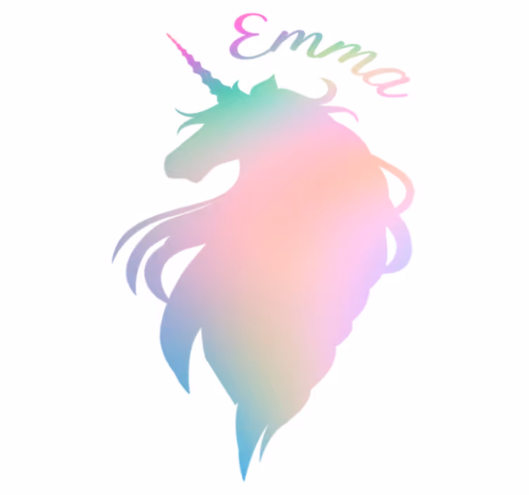 Alfombra de vinilo infantil silueta unicornio personalizable - TenVinilo