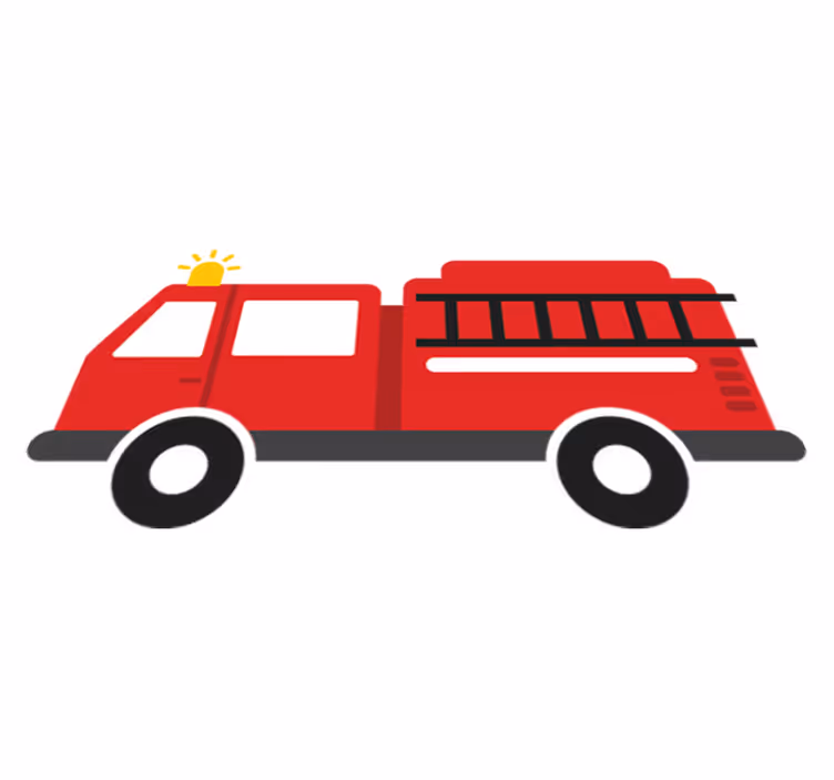 Alfombra de vinilo infantil camión de bomberos - TenVinilo